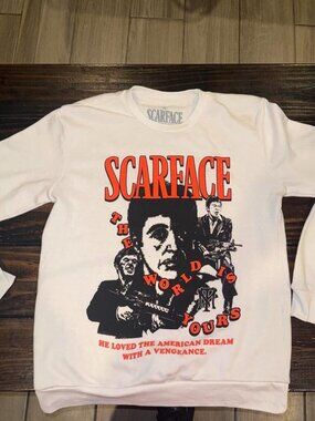 White Scarface Womens crewneck sweatshirt